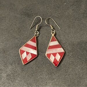 Pretty pink and cream earrings